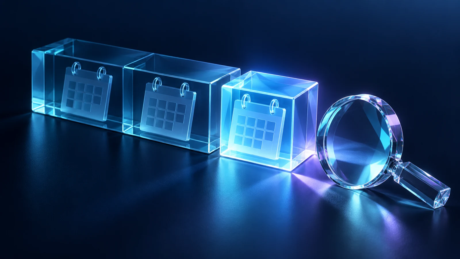 Conceptual cyan glass timeline with one separated segment, illustrating a quarter isolated from cumulative reporting periods.